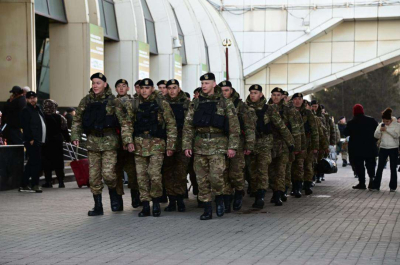Первые участники военного парада прибыли в Астану